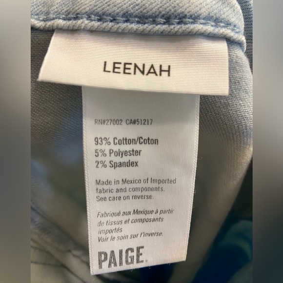 PAIGE Leenah Jeans High Rise Wide Leg Broadway Distressed Light Wash Size 32 - Picture 10 of 11